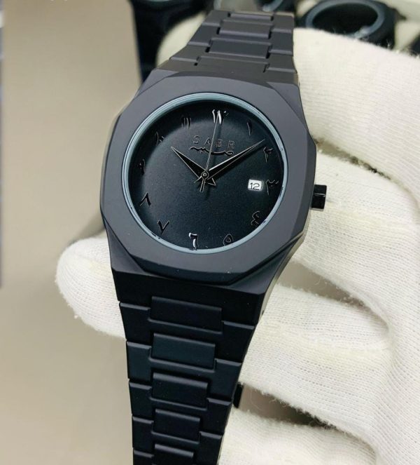 Full Black Aura Quartz Watch – Lightweight Design, With Stainless Steel